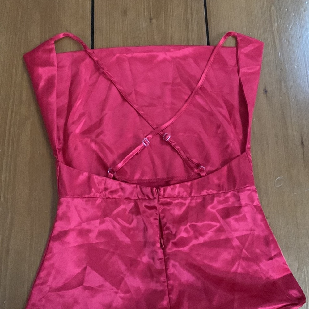 RED SATIN DRESS - Picture 3 of 3
